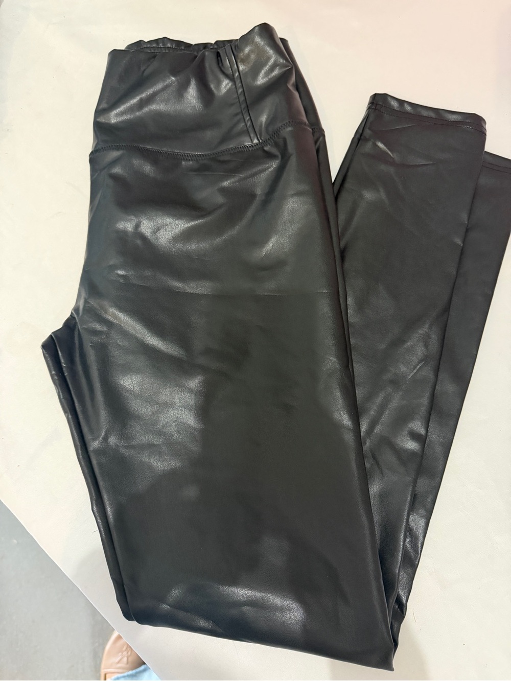Malibu Black Faux Leather Leggings - High Shine